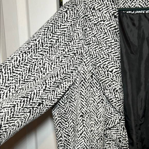 Calvin Klein Black and White Blazer with Draped Lapel - Picture 4 of 7